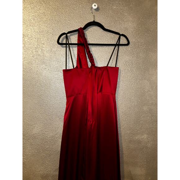 Laundry by Shelli Segal Red One Shoulder Gown 4 Formal Prom Wedding NWT Chic - Picture 6 of 11